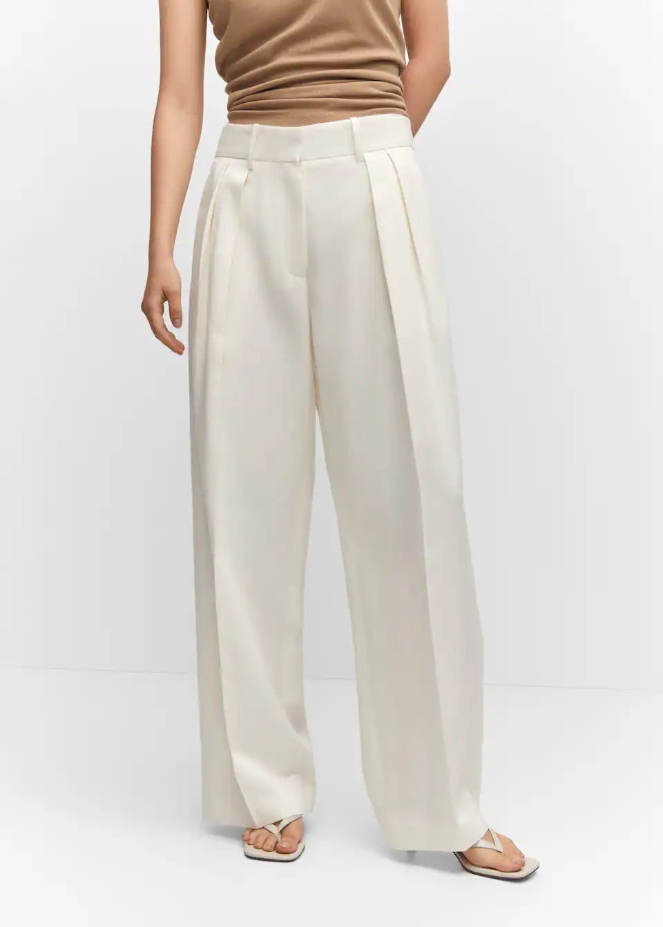 Wideleg pleated trousers