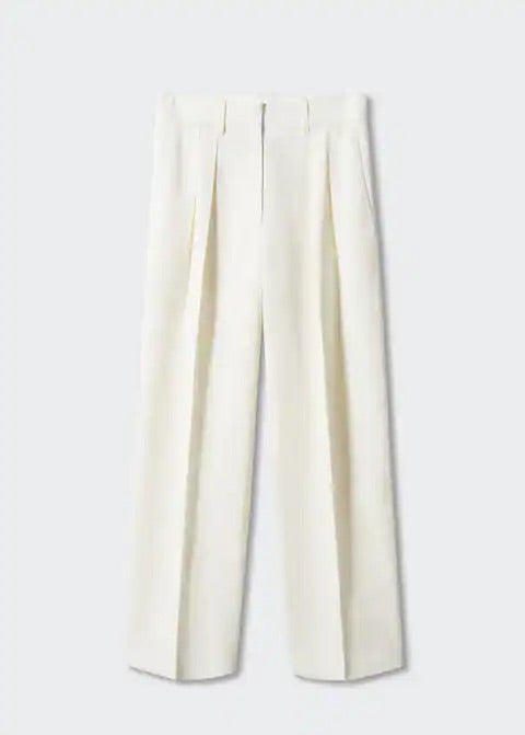 Wideleg pleated trousers
