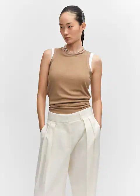 Wideleg pleated trousers