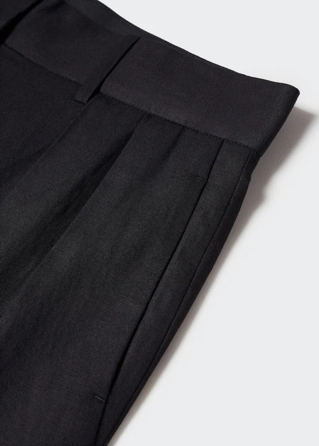Wideleg pleated trousers