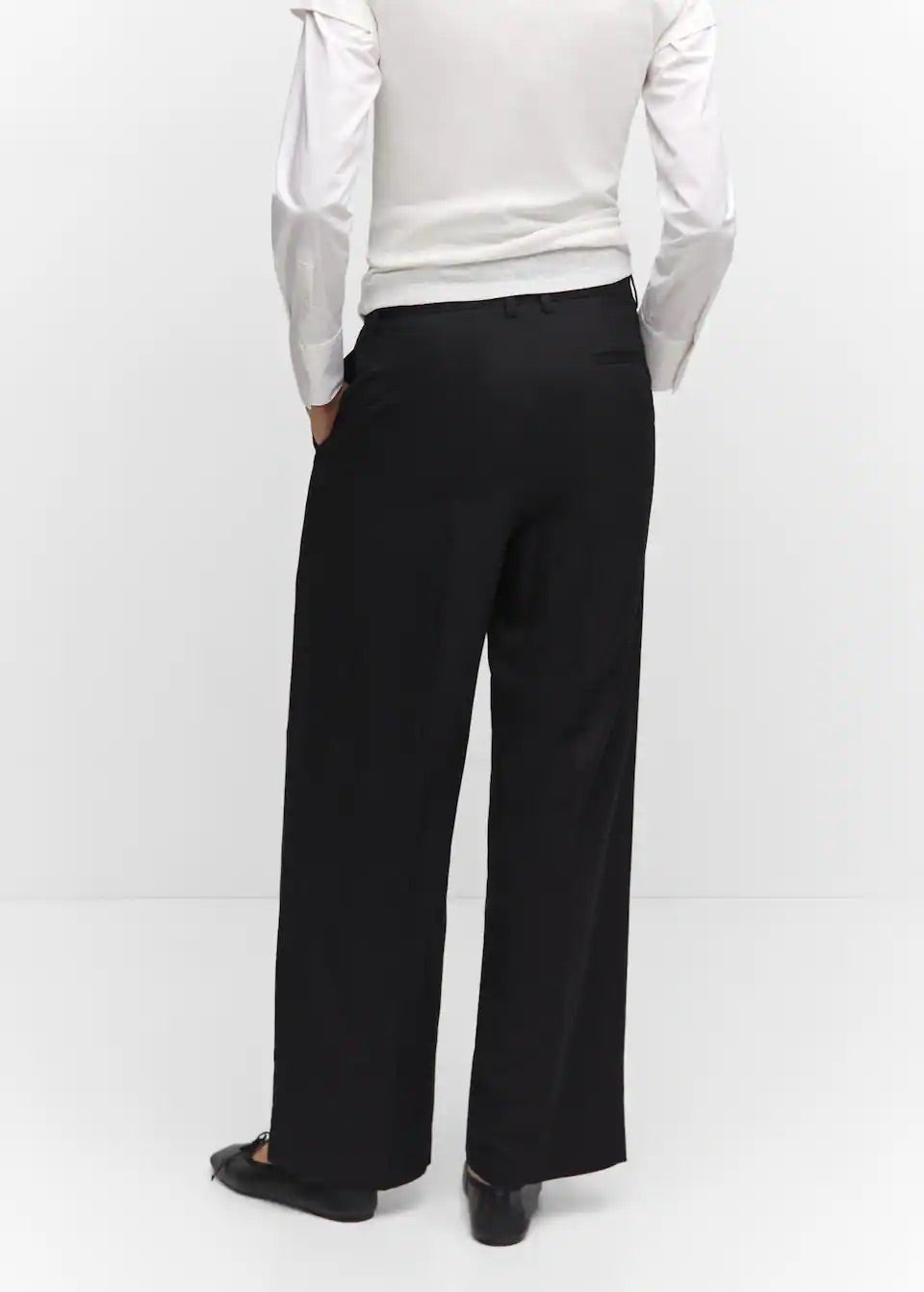 Wideleg pleated trousers