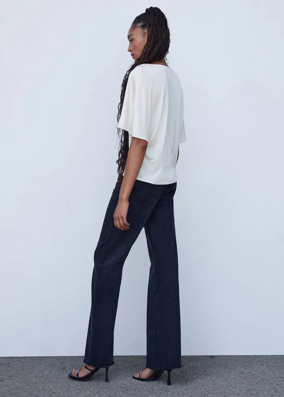 Short sleeve satin blouse