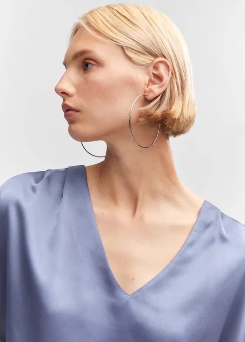 Short sleeve satin blouse