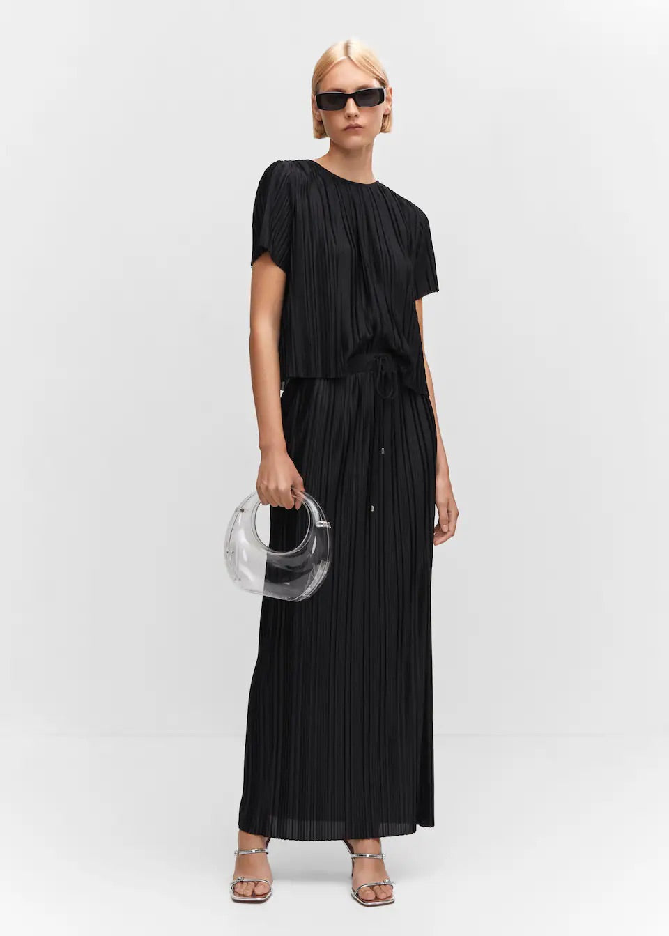 Oversize pleated t-shirt