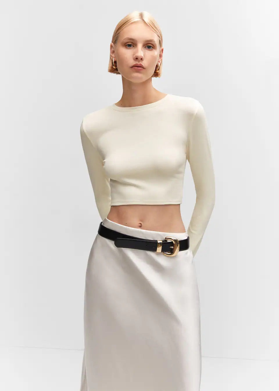 Cropped modal t-shirt