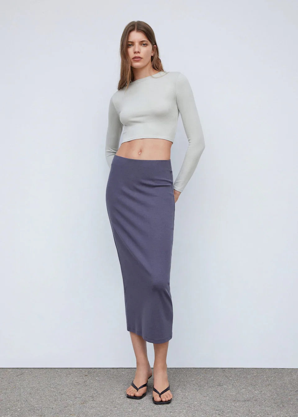 Cropped modal t-shirt