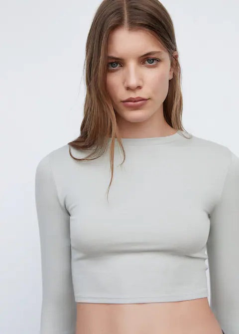 Cropped modal t-shirt