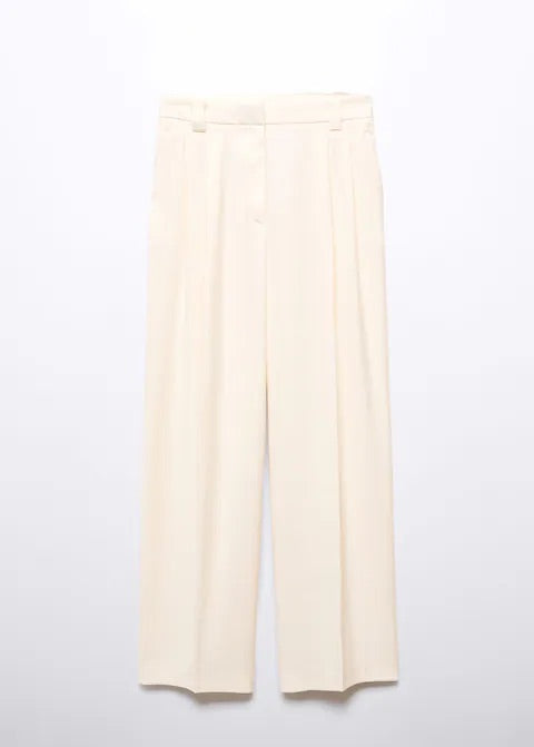 Wideleg pleated trousers