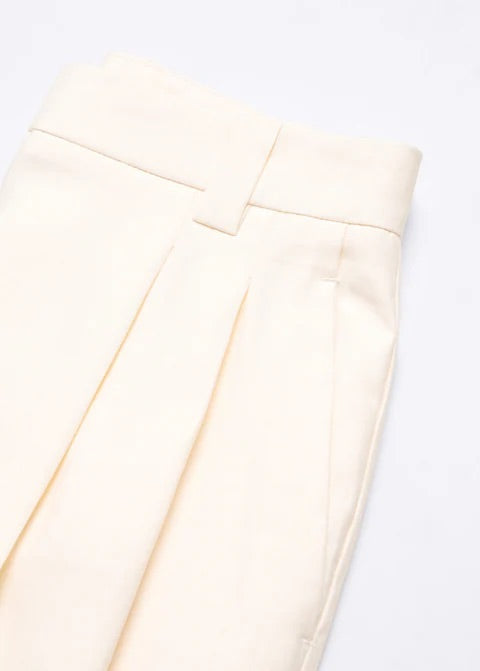 Wideleg pleated trousers
