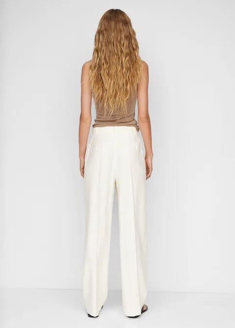 Wideleg pleated trousers