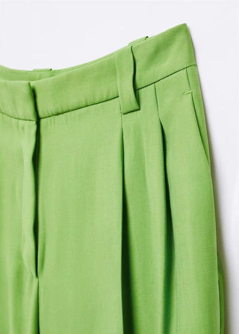 Wideleg pleated trousers