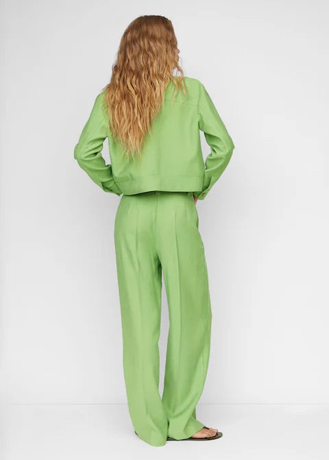 Wideleg pleated trousers