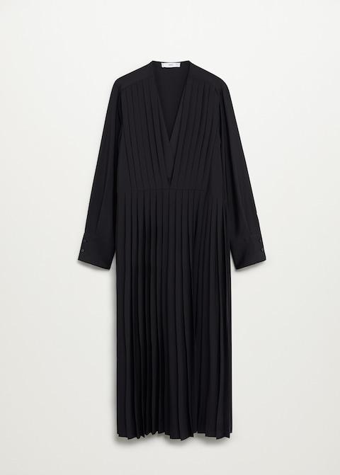 Recycled polyester pleated dress