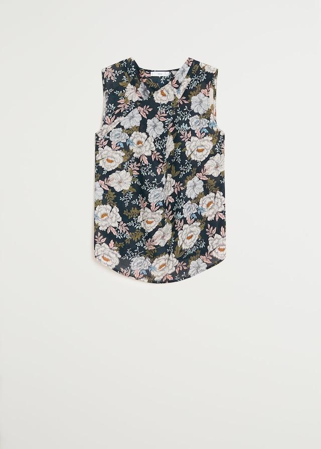 Floral-print flowy blouse