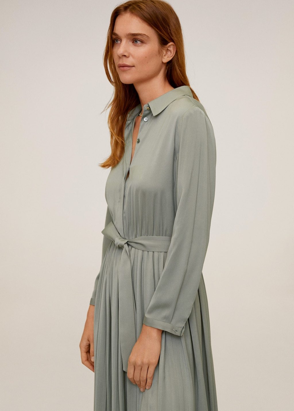 Satin shirt dress