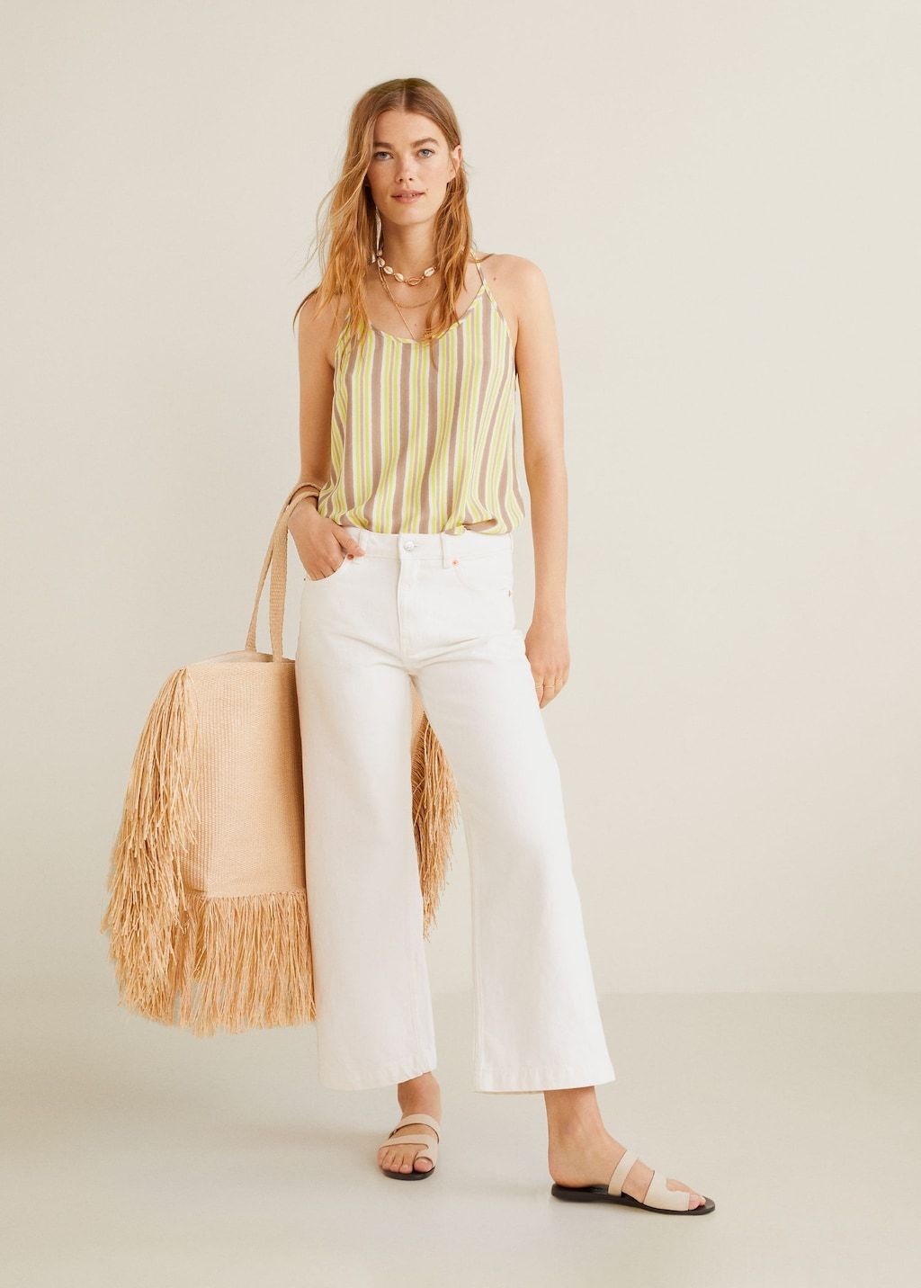 Printed strap top