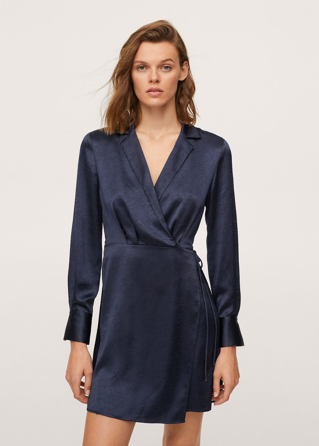 Wrapped satin dress