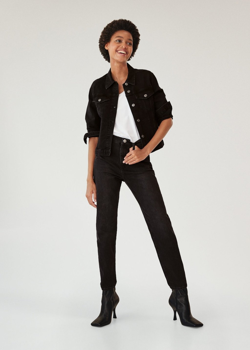 Black denim jacket