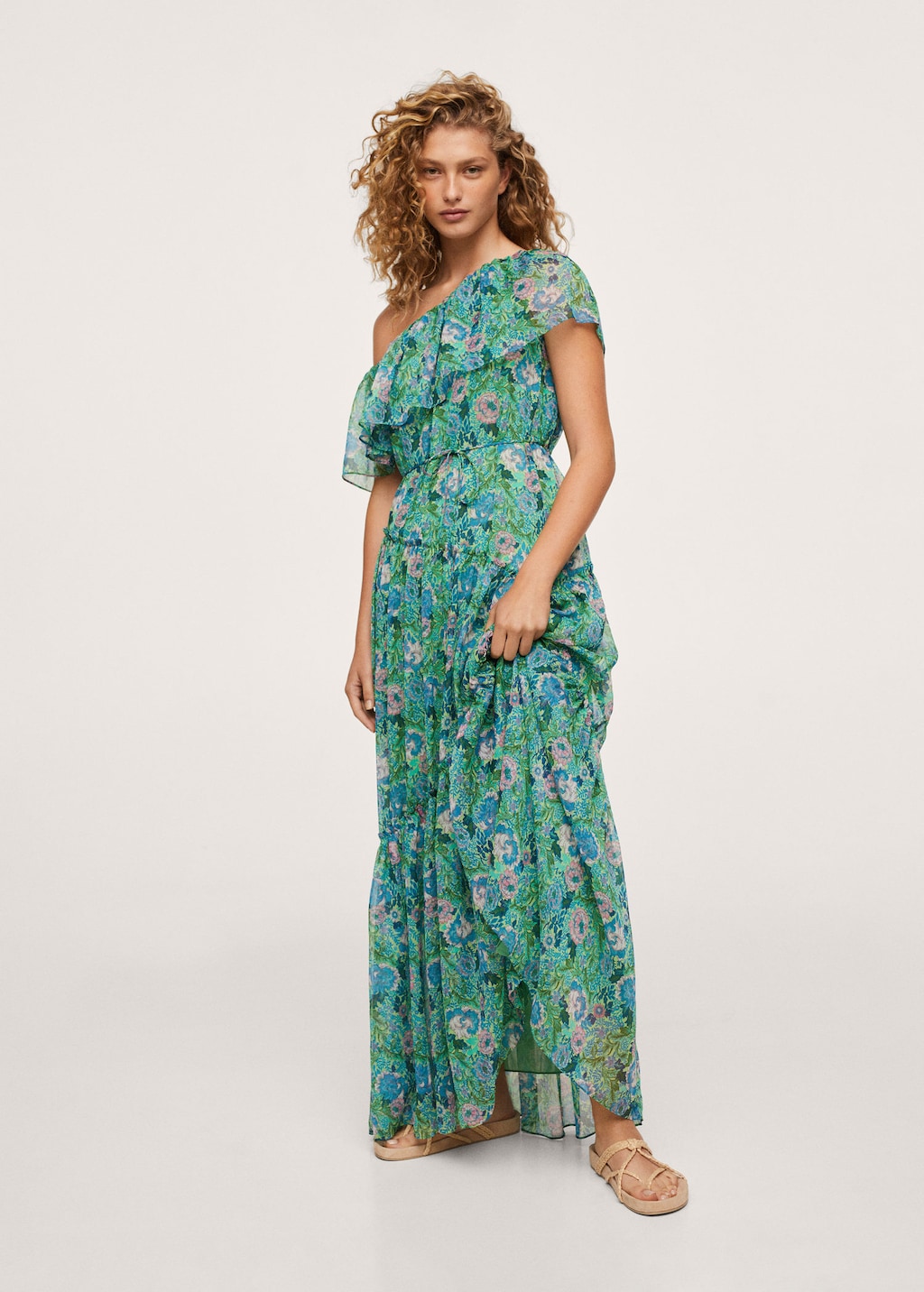 Ruffle printed dress