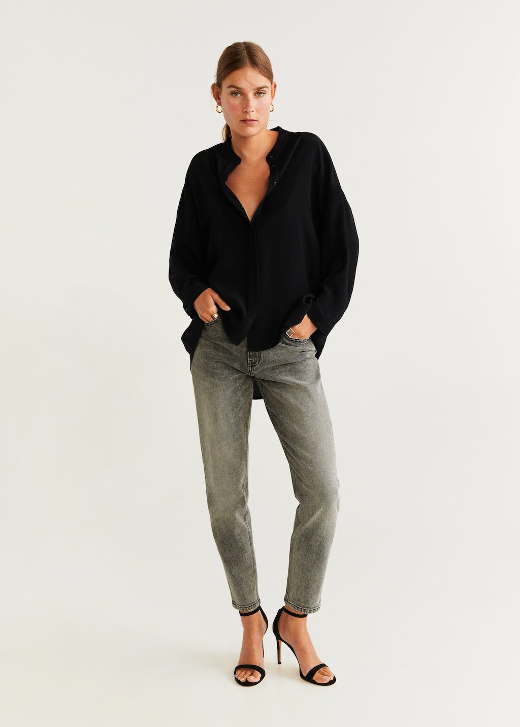 Mao collar shirt