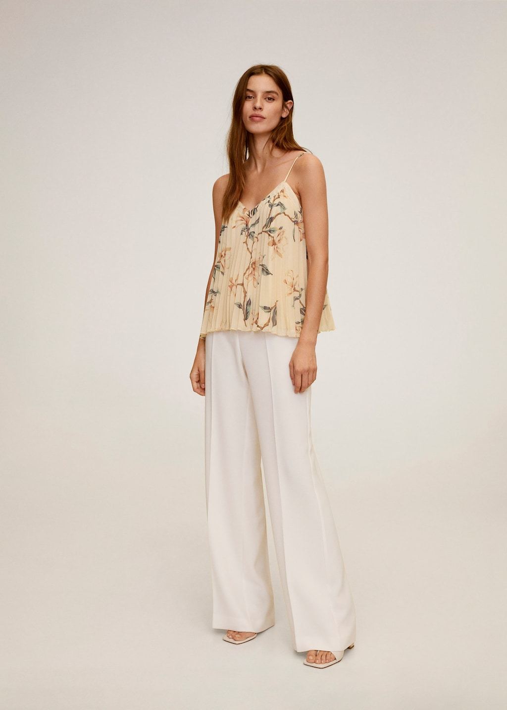 Floral pleated top