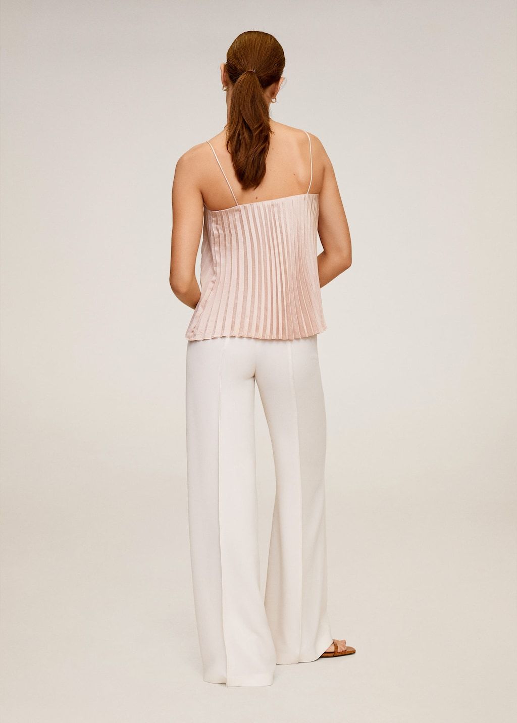 Pleated satin top