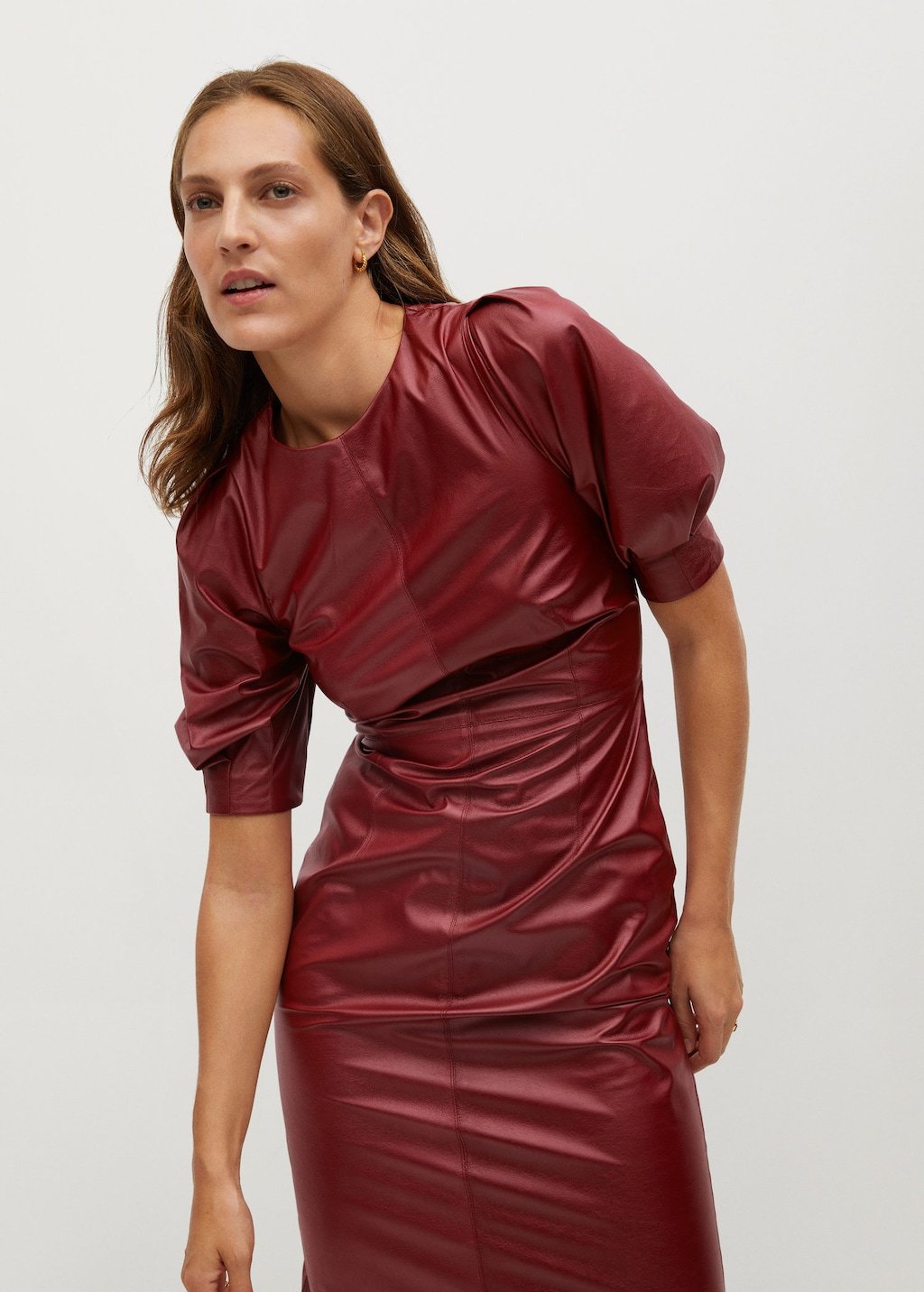 Faux-leather dress