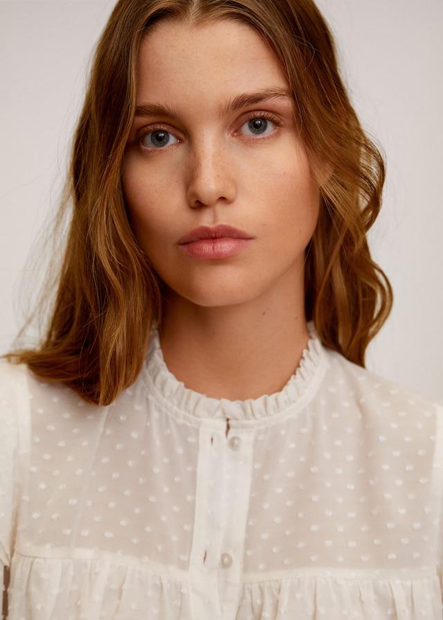 Ruffled embroidered blouse