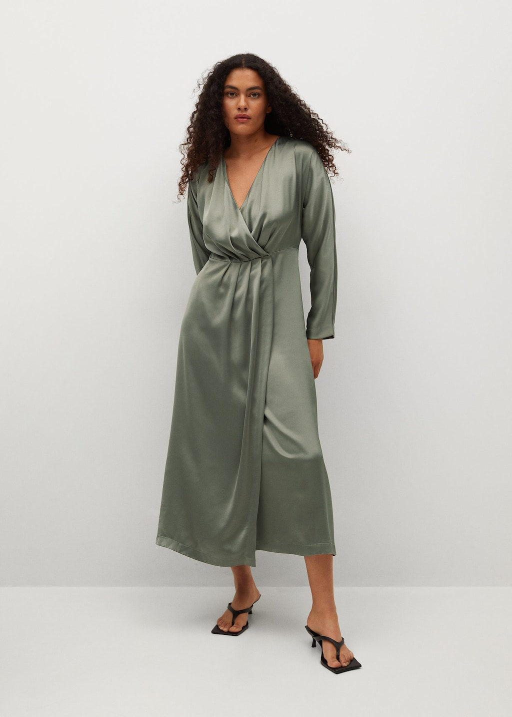 Pleated satin dress