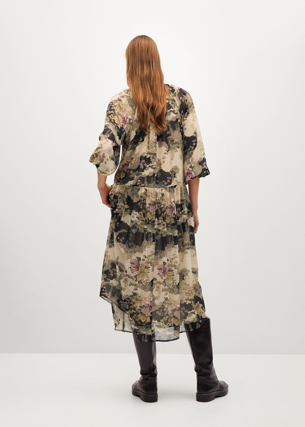Flowy flower printed dress