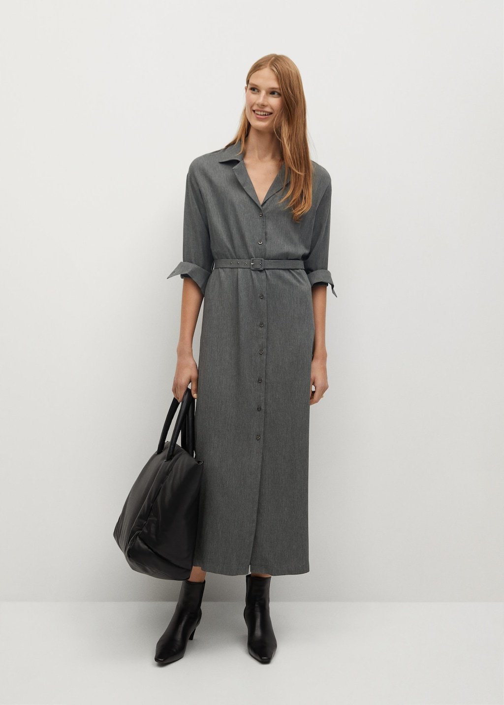 Belt shirt dress