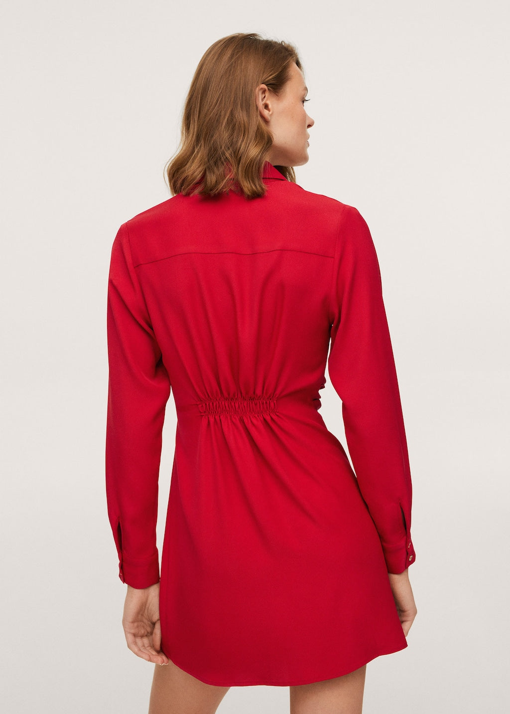 Knot detail shirt dress