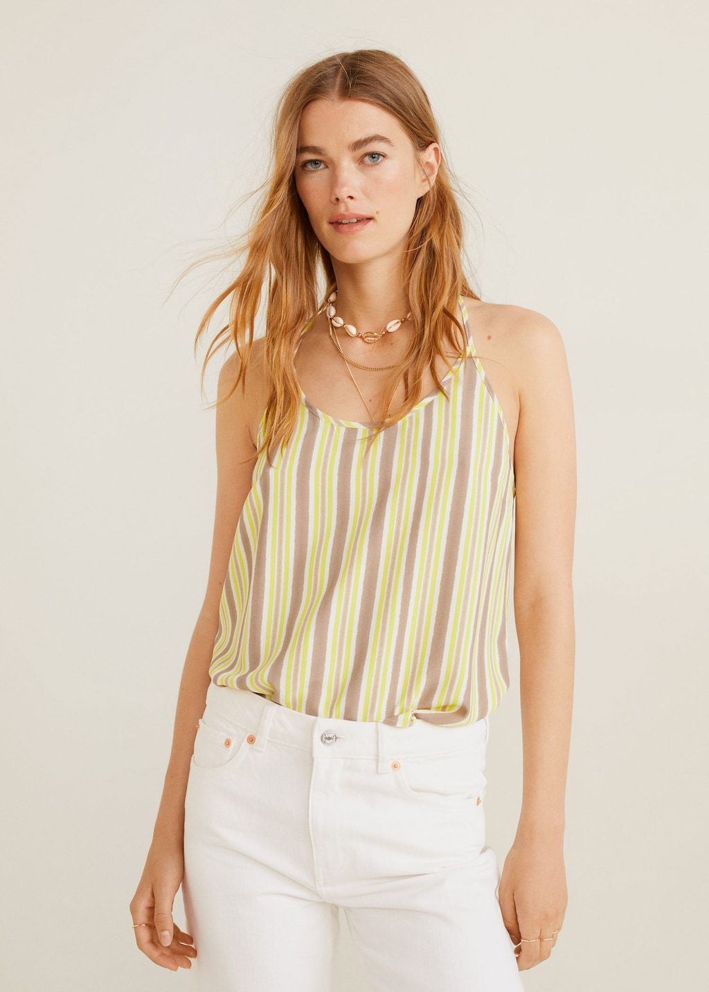 Printed strap top