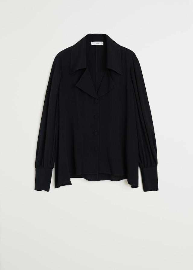 Wide lapel blouse