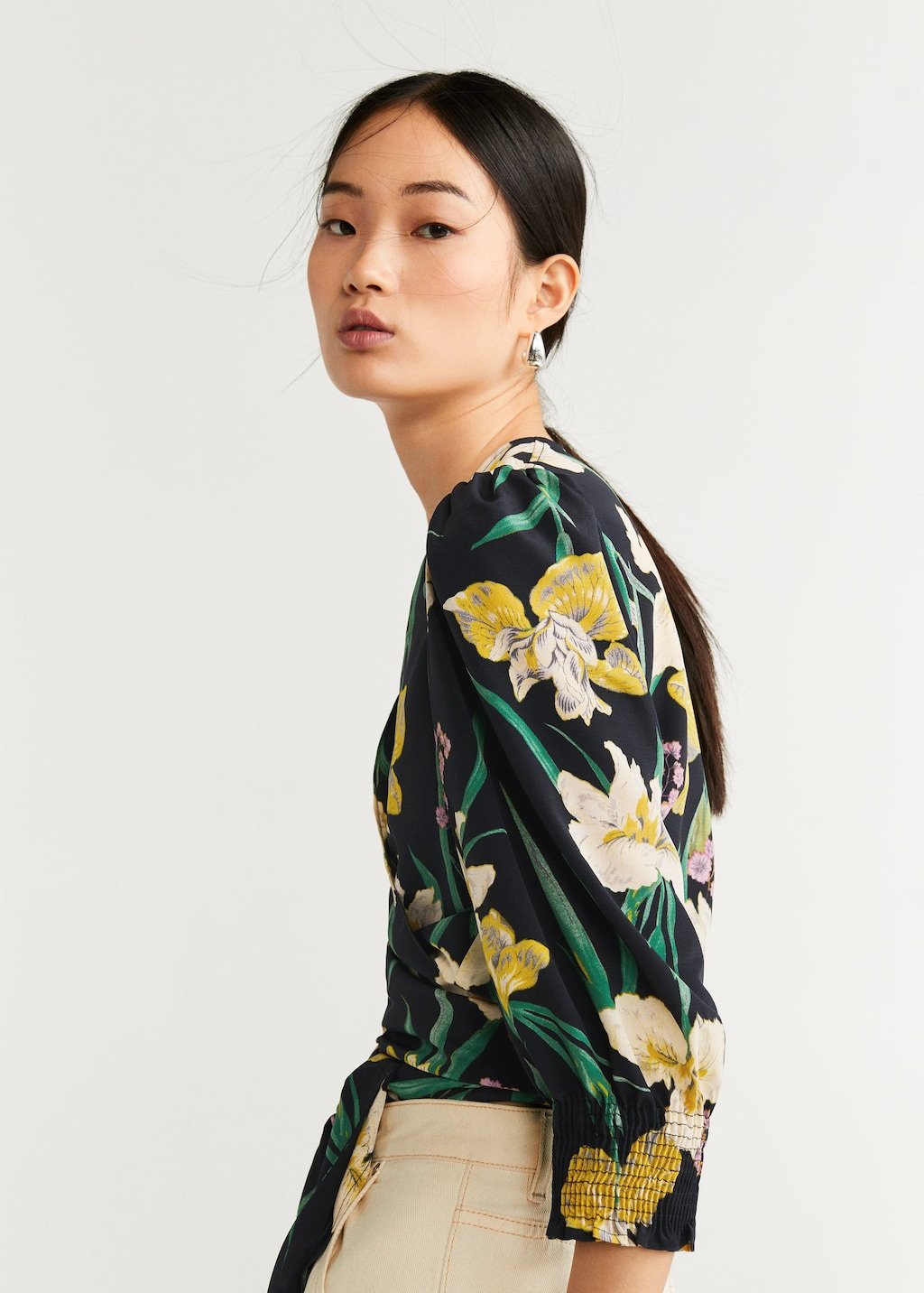 Wrap floral blouse