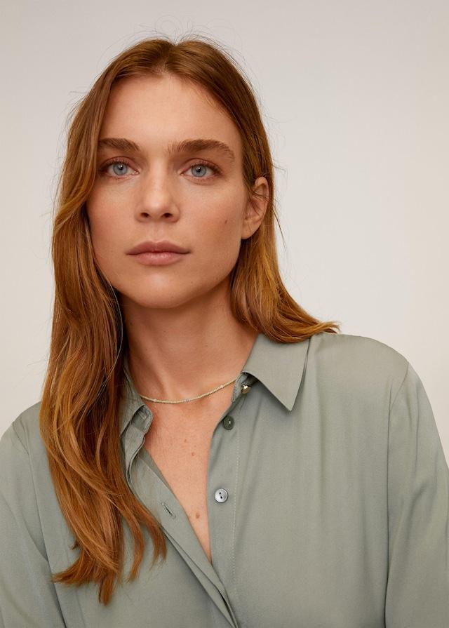 Satin shirt dress