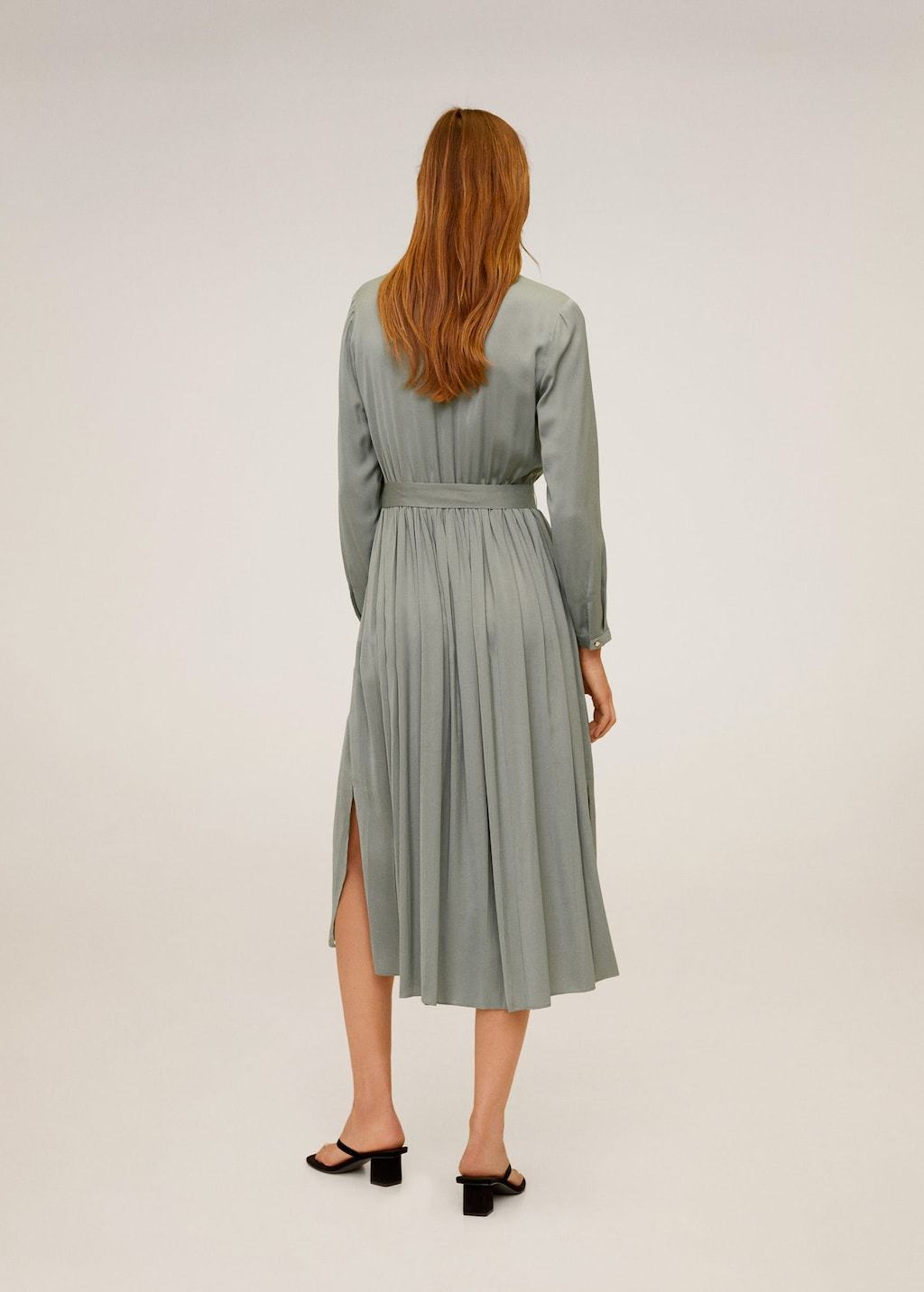 Satin shirt dress