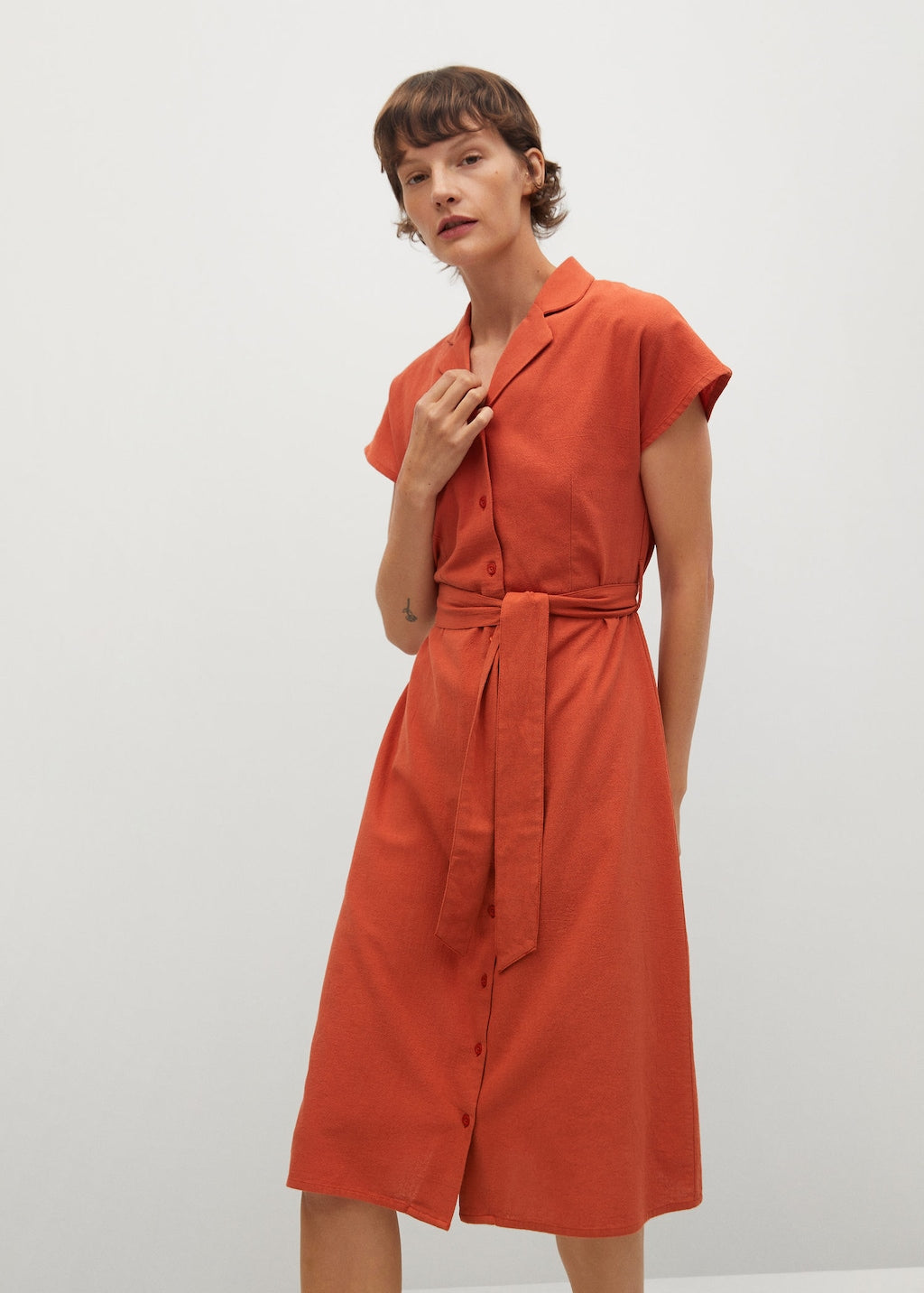 Cotton shirt dress