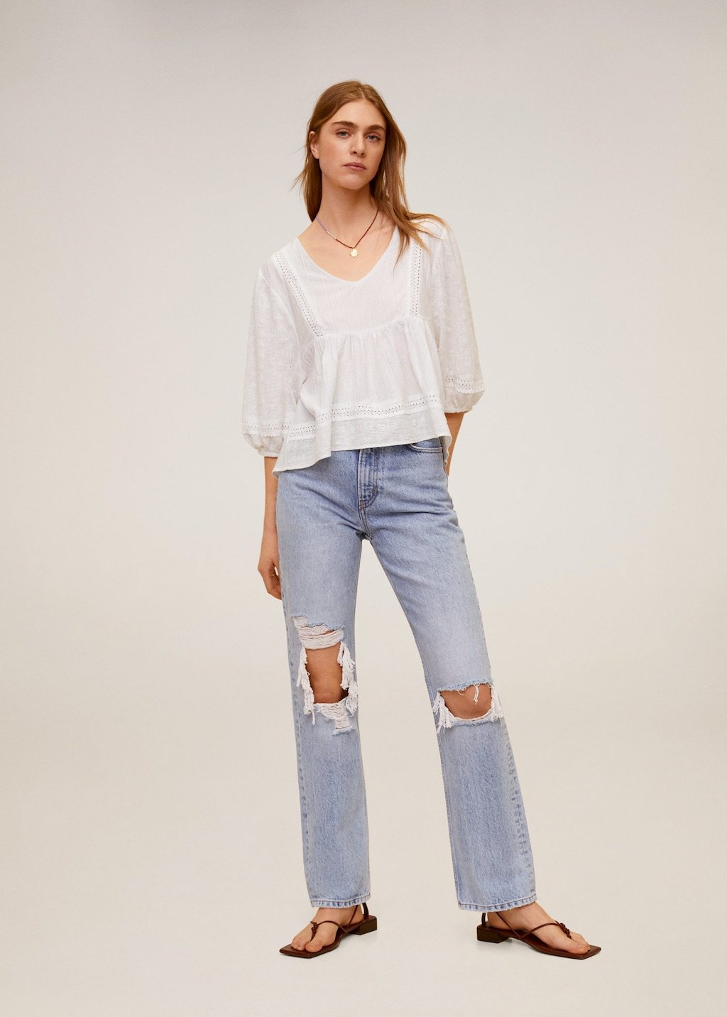 Embroidered cotton blouse