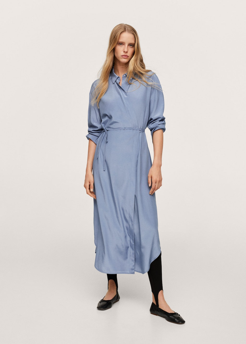 Wrapped satin dress