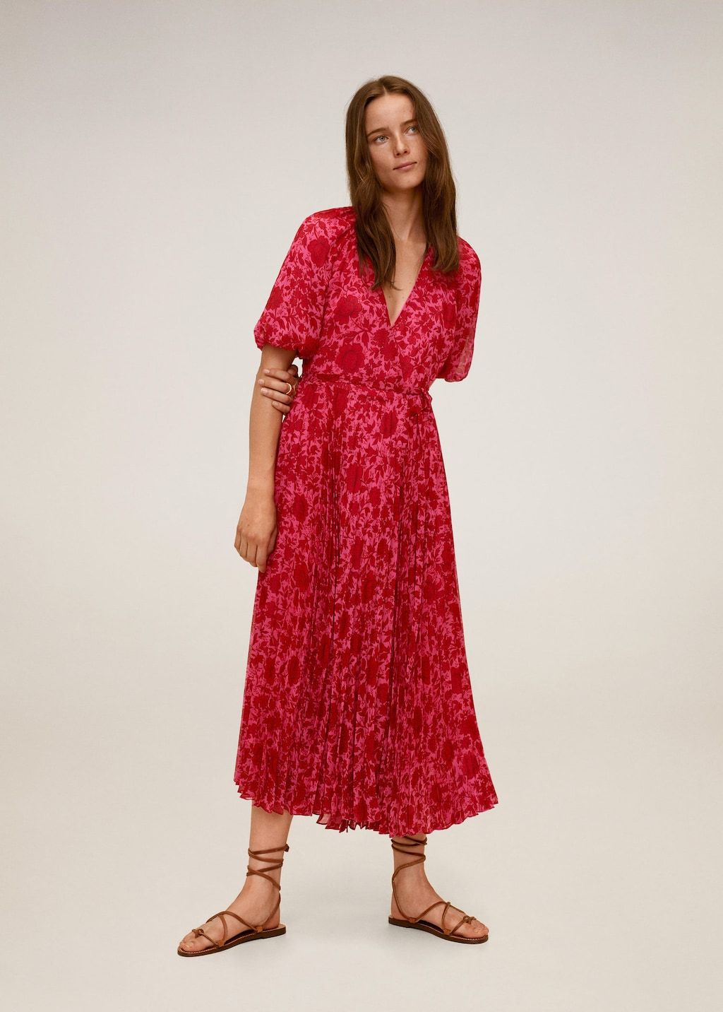Pleated floral dress