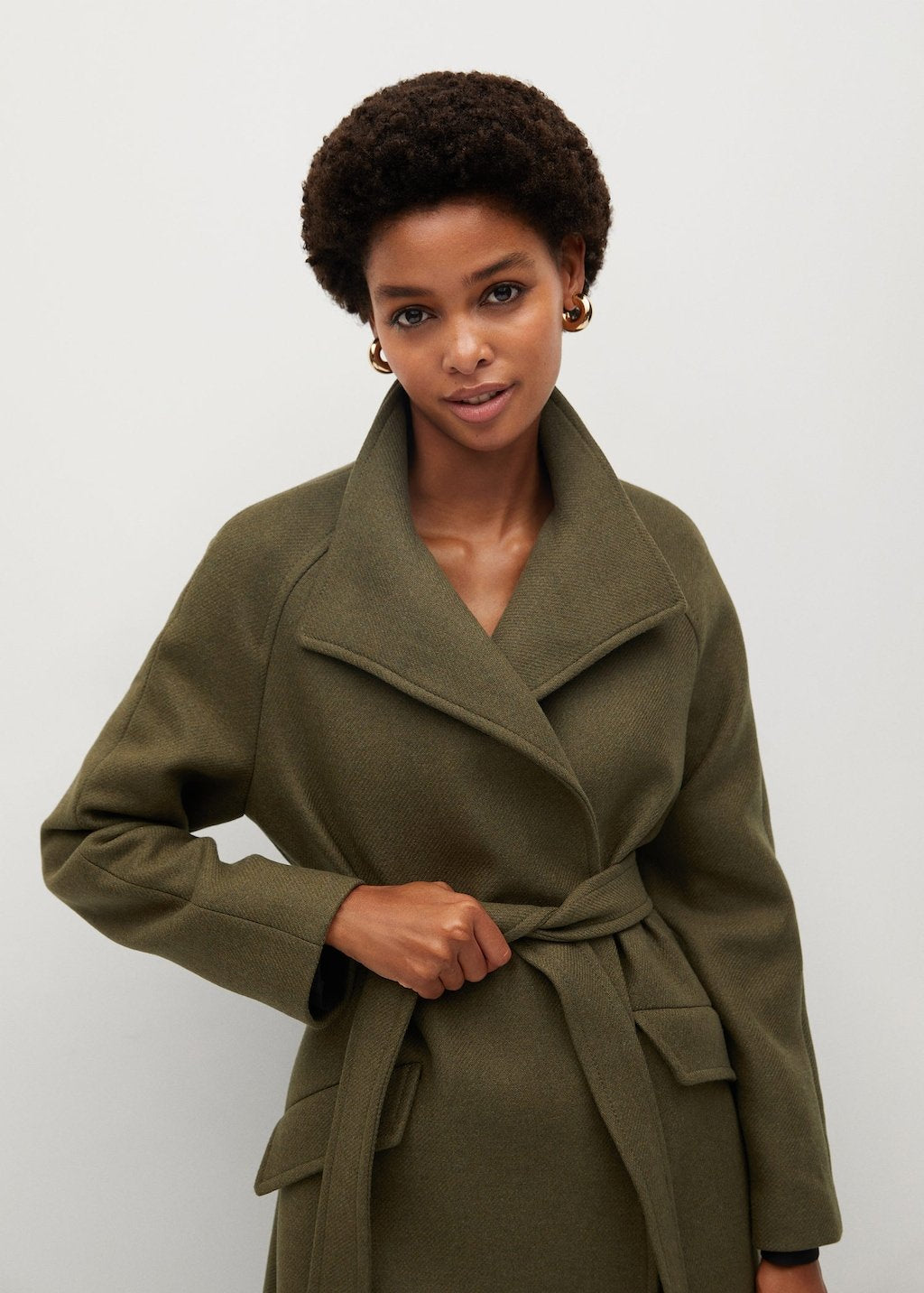 Belted wool coat
