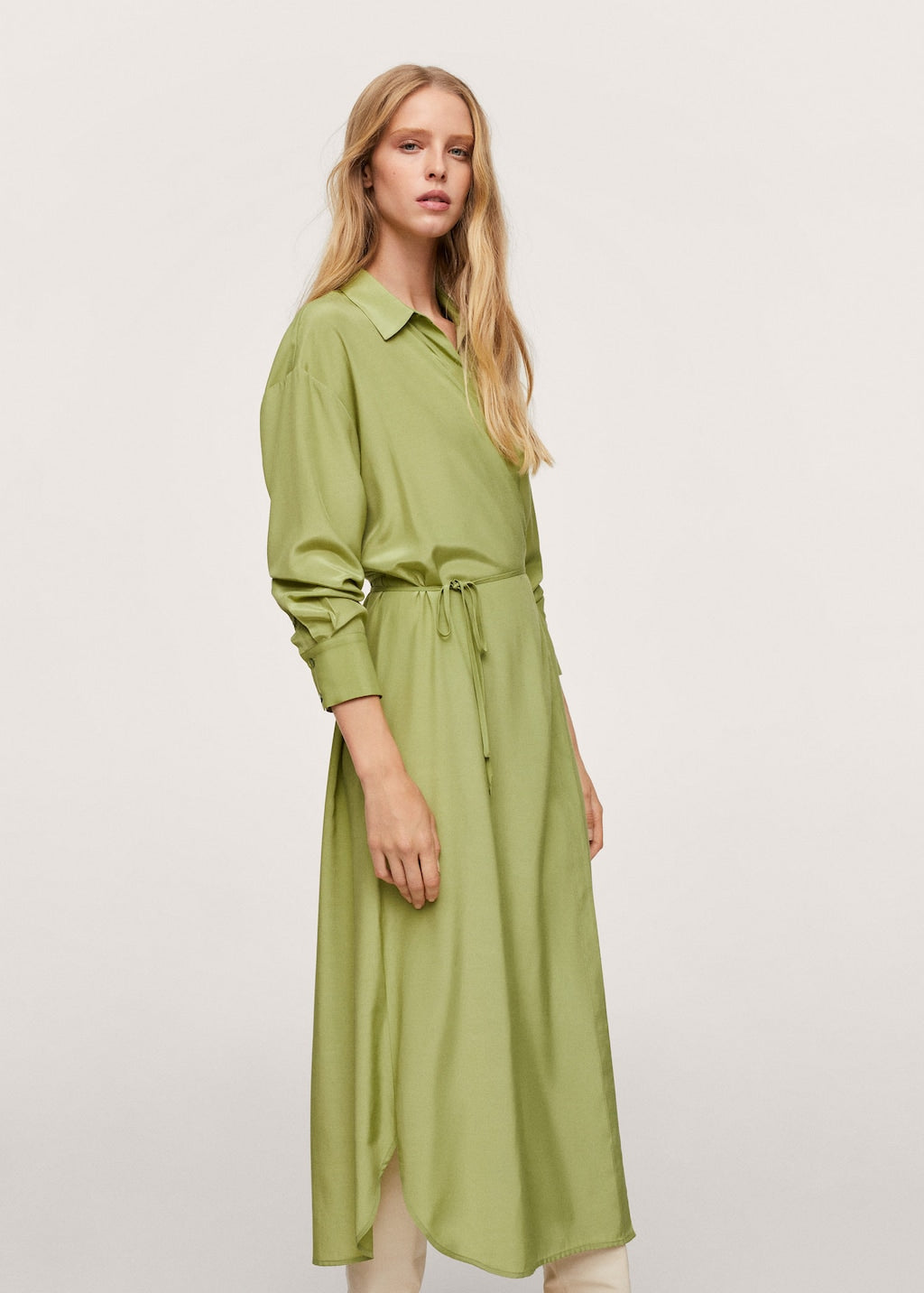 Wrapped satin dress