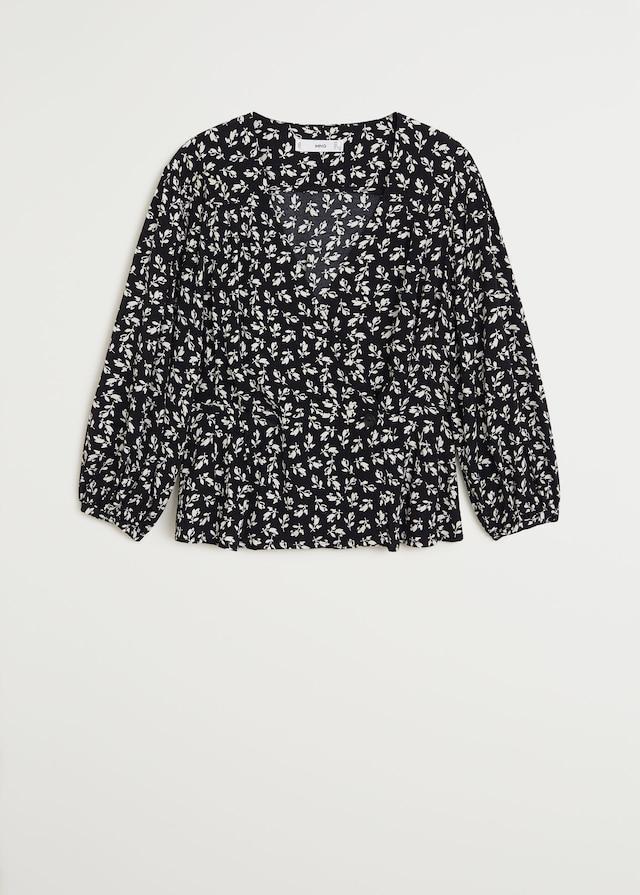 Wrap printed blouse