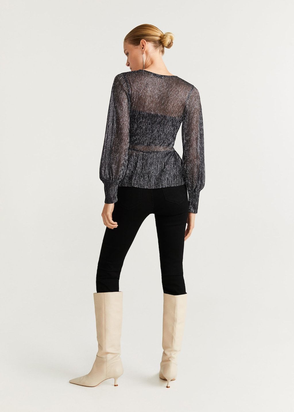 Peplum metallic t-shirt