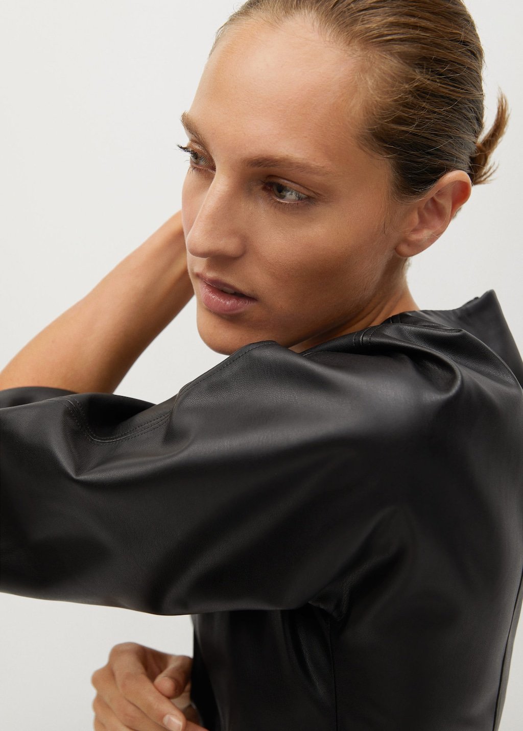 Faux-leather dress