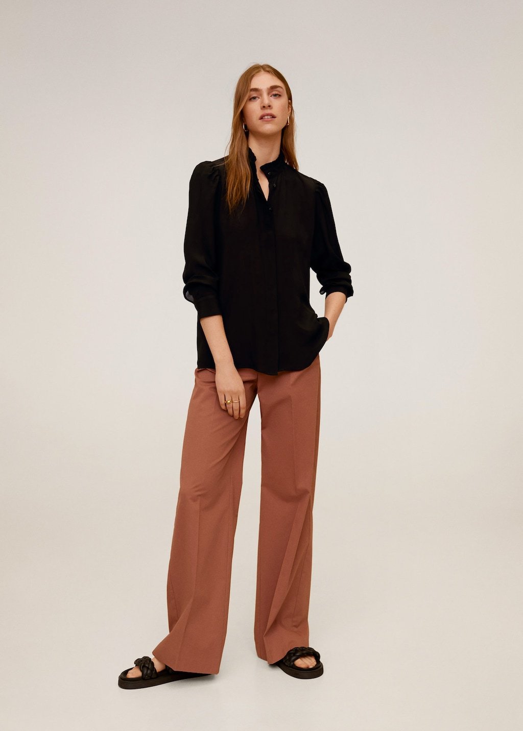 Ruffled neck blouse