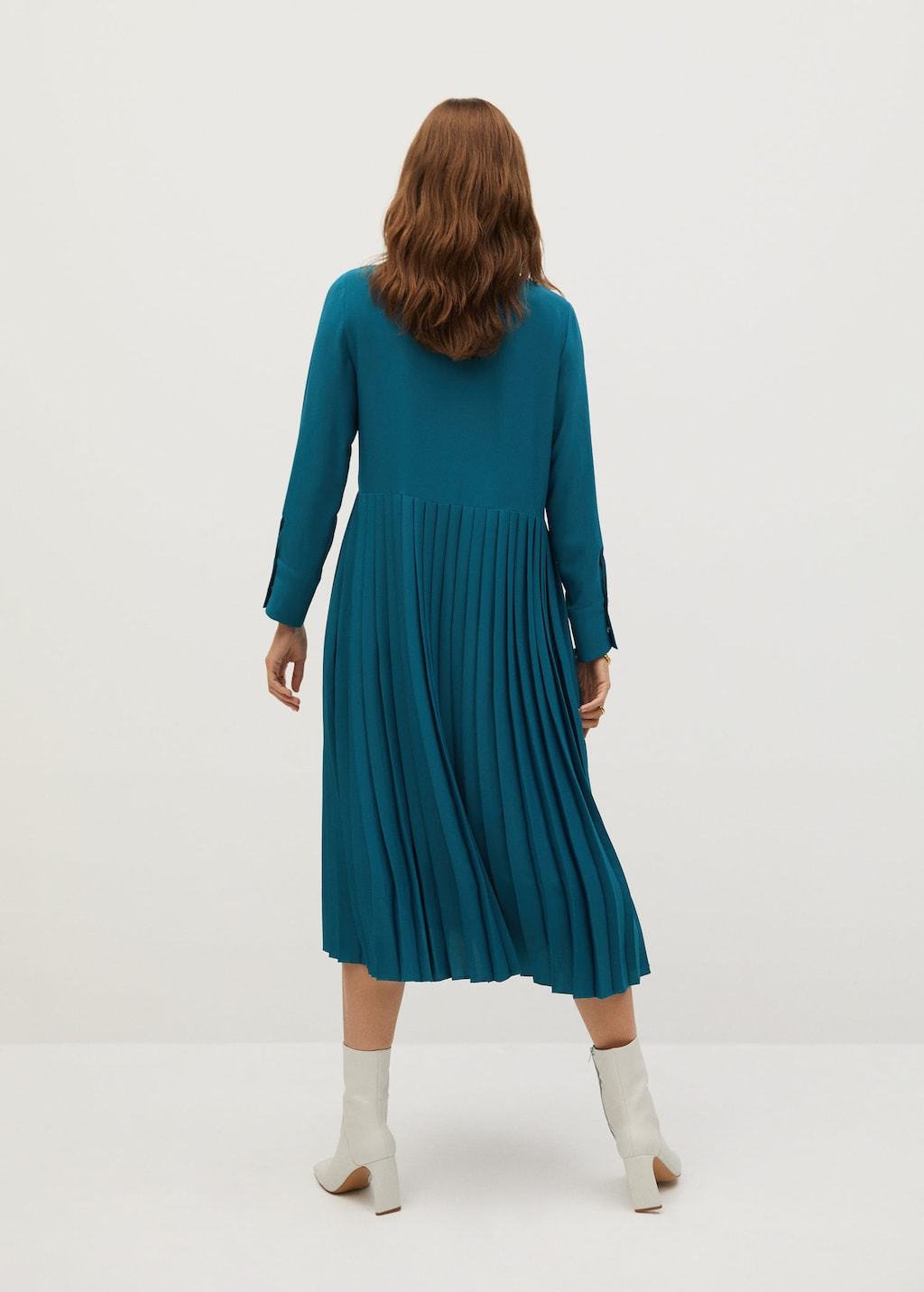 Recycled polyester pleated dress