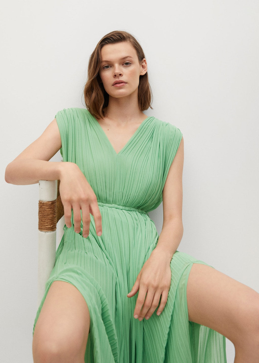 Pleated midi dress
