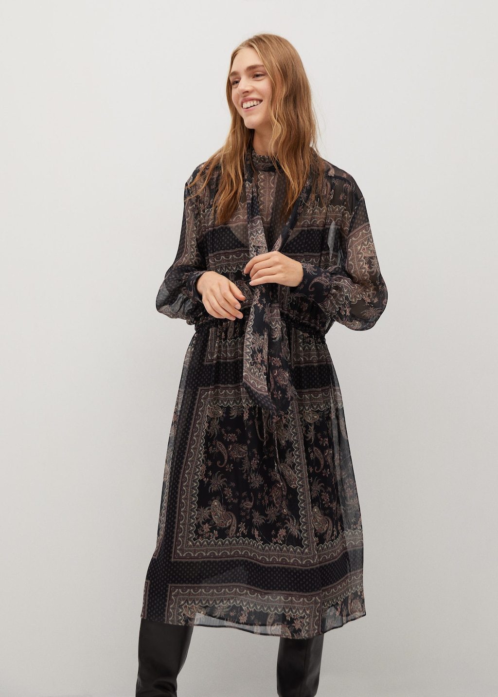 Flowy printed dress